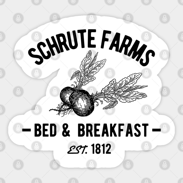 Schrute Farms - Bed and Breakfast Parody Sticker by HappyGiftArt